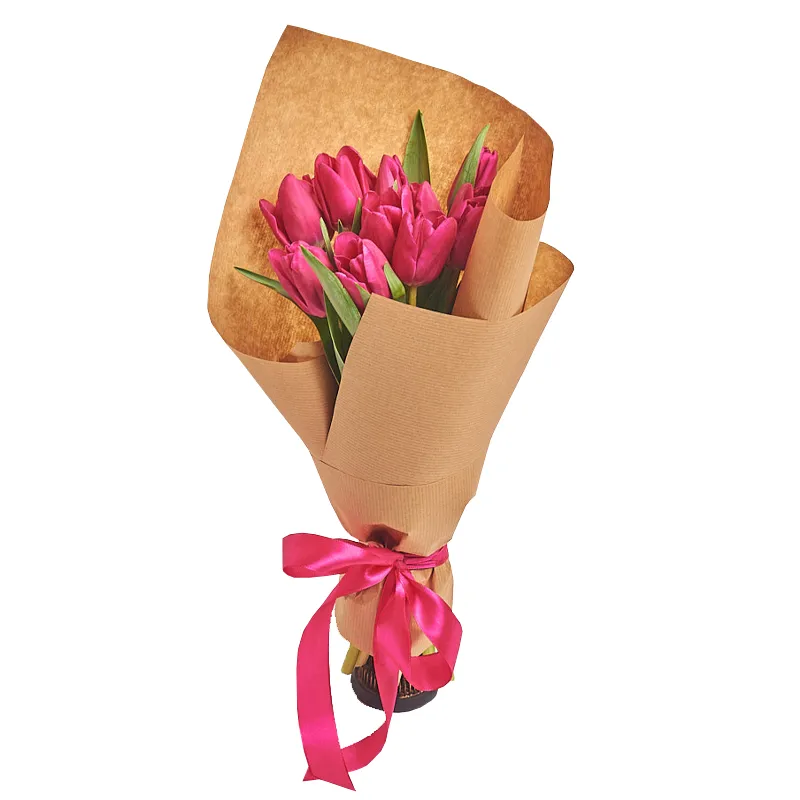 15 фиолетовых тюльпанов